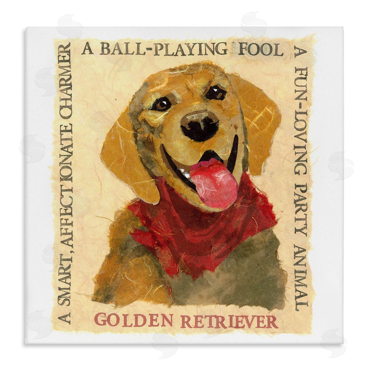 Nancy Overton Fun Golden Retriever Phrases Canvas Wall Art Print