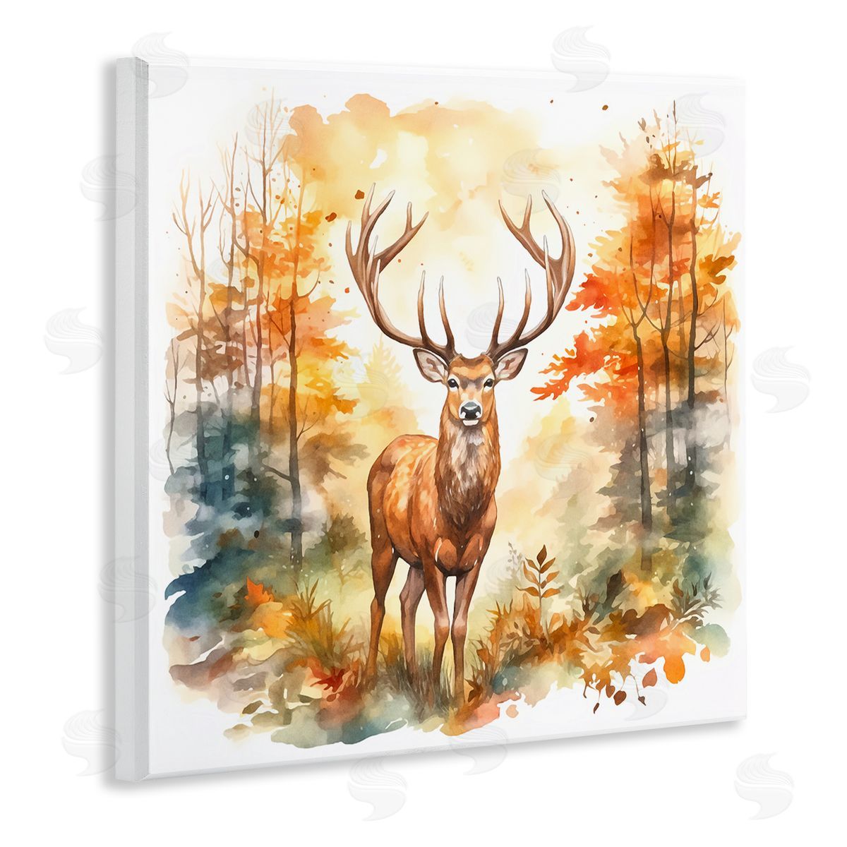Autumn Forest Stag Wood Plaque Wall Art, Home Decor by Andrea Haase