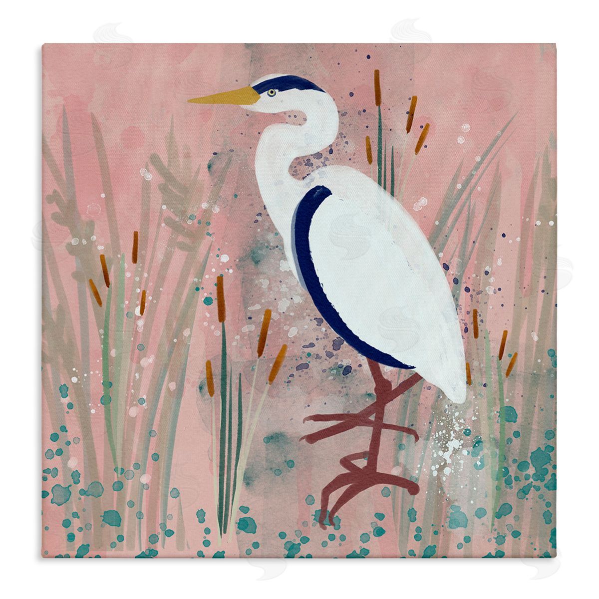 Coastal White Bird Canvas Wall Art, Home Decor by Juliet Rose Philips