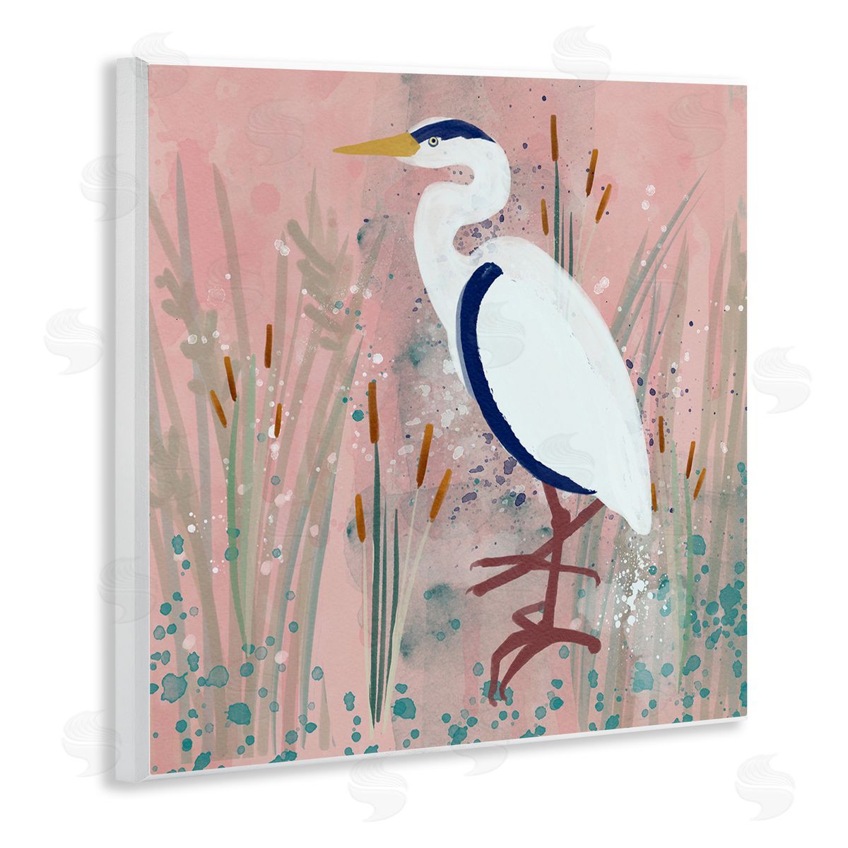 Coastal White Bird Wood Plaque Wall Art, Home Decor by Juliet Rose Philips