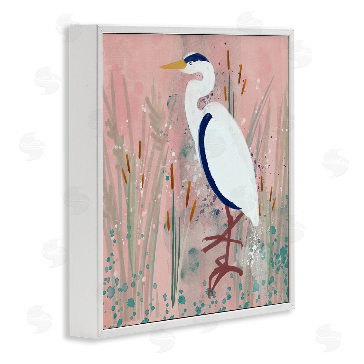 Coastal White Bird White Frame Print Wall Art, Home Decor by Juliet Rose Philips