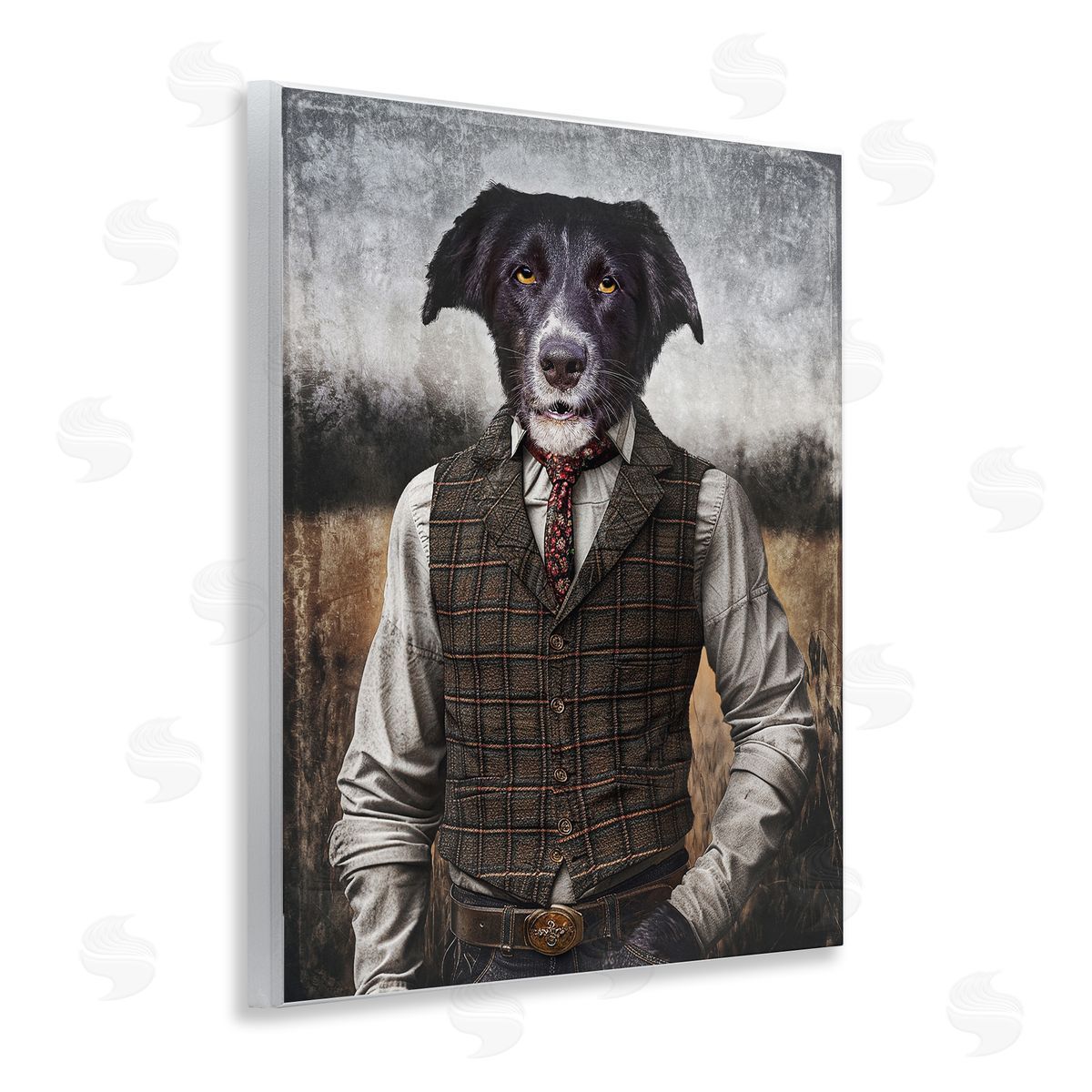 Dog in Colonial Clothes Wood Plaque Wall Art, Home Decor by Karen Burke