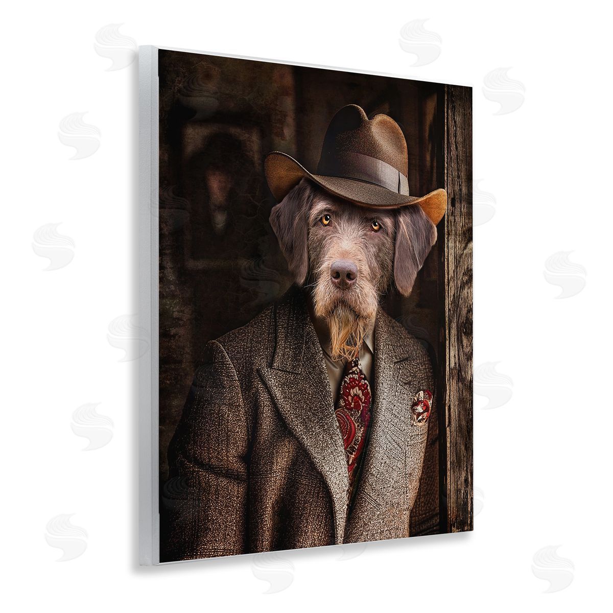 Classic Dog in Suit Wood Plaque Wall Art, Home Decor by Karen Burke