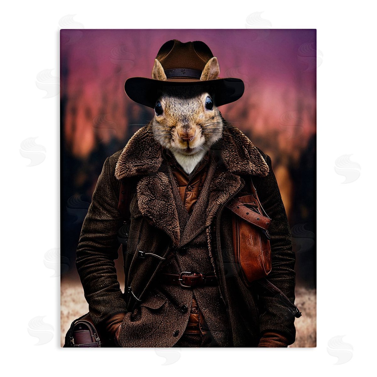 Classic Squirrel Fashion Canvas Wall Art, Home Decor by Karen Burke