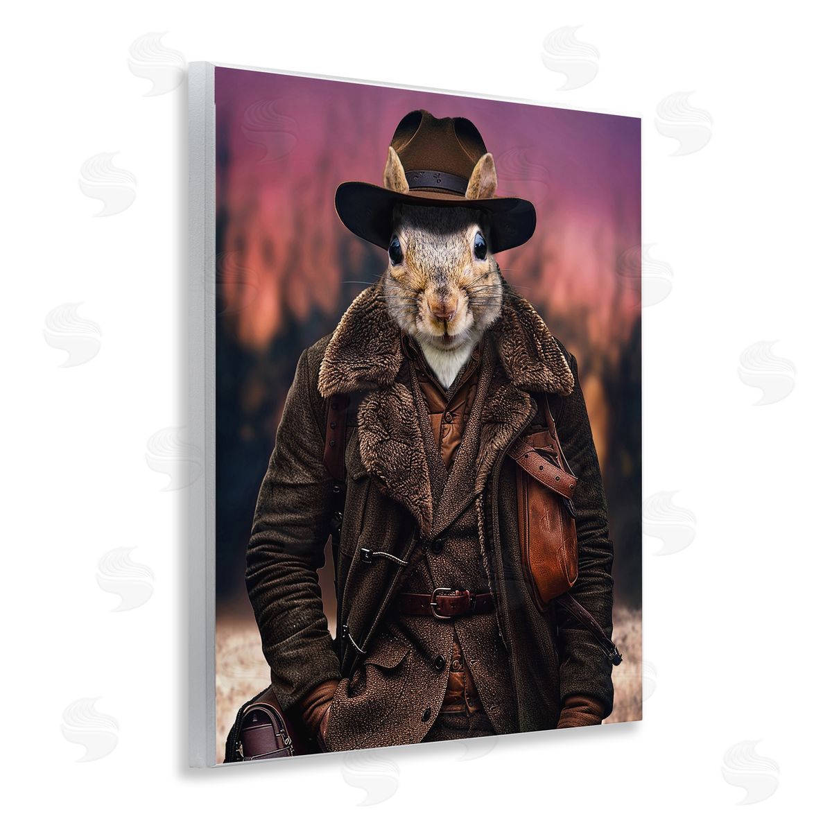 Classic Squirrel Fashion Wood Plaque Wall Art, Home Decor by Karen Burke