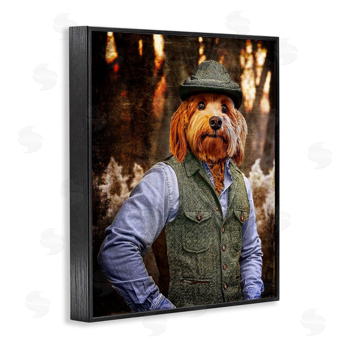 Terrier Dog Classic Clothing Black Frame Print Wall Art, Home Decor by Karen Burke