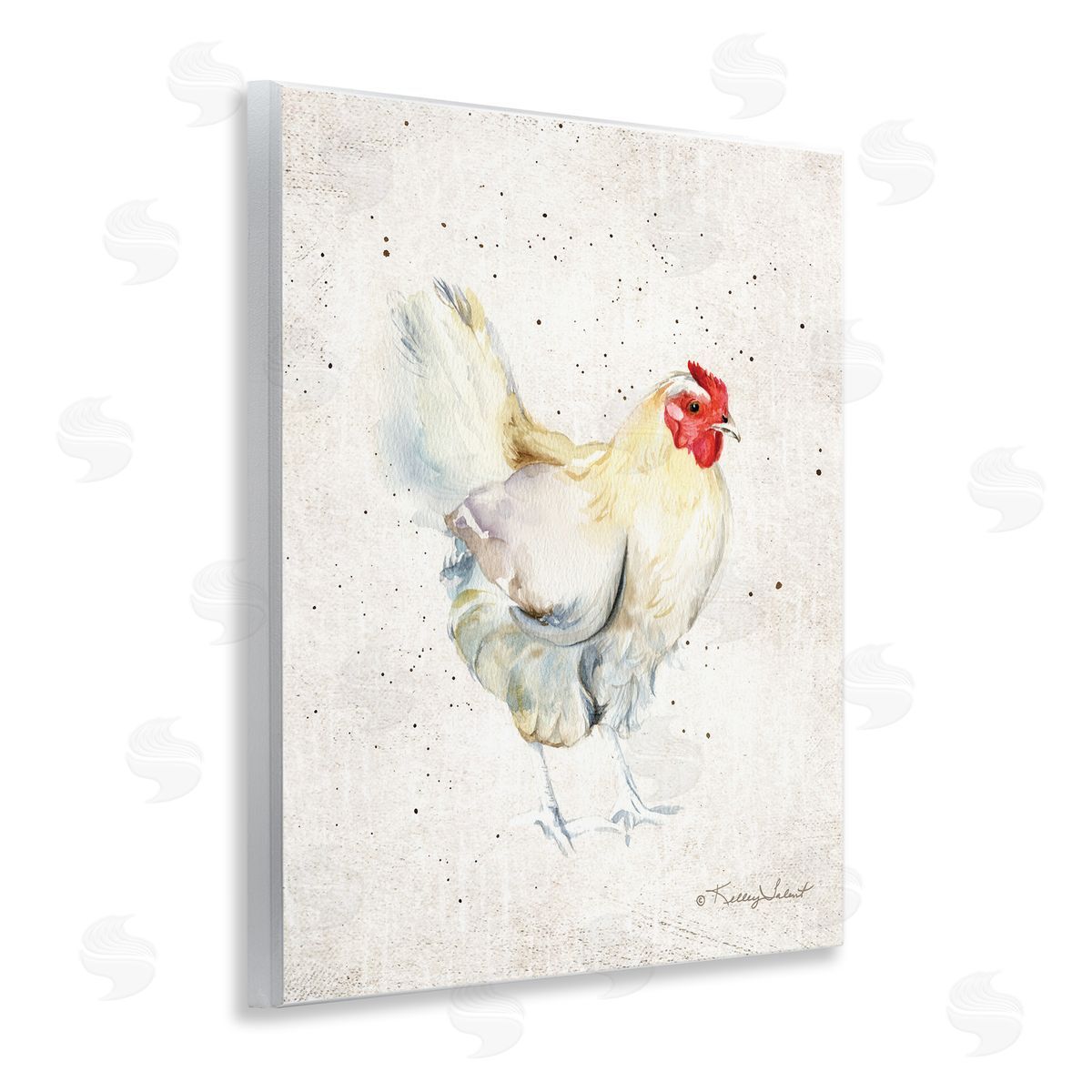Kelley Talent Chicken with Speckled Paint Wooden Wall Plaque Art Print