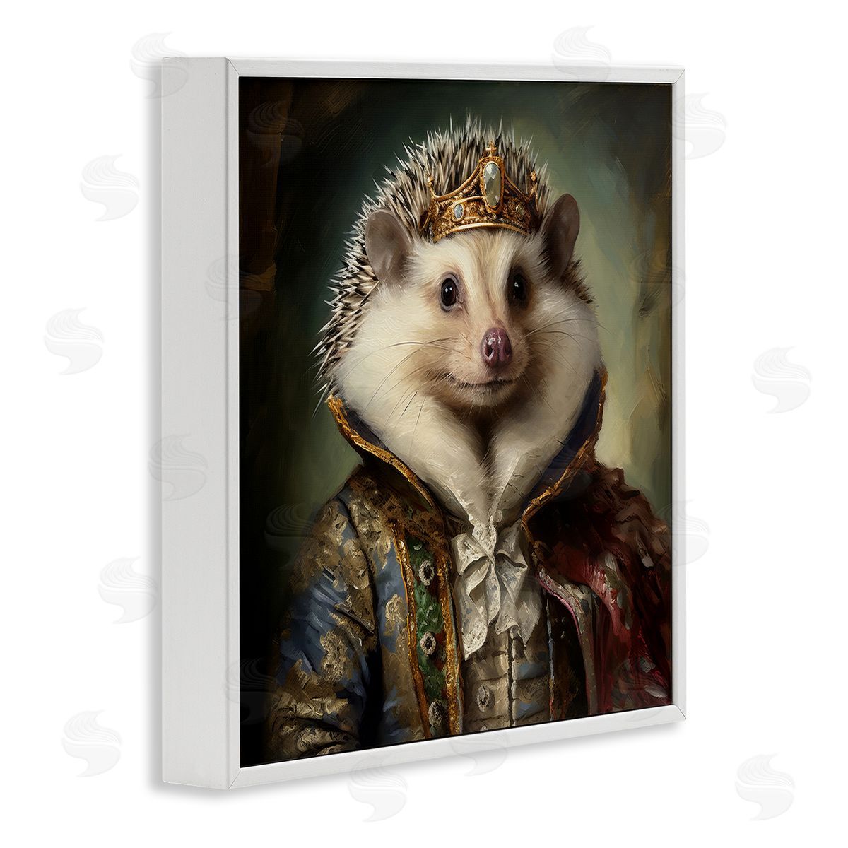 Hedgehog Regal Transformation White Frame Print Wall Art, Home Decor by Lazar Studio