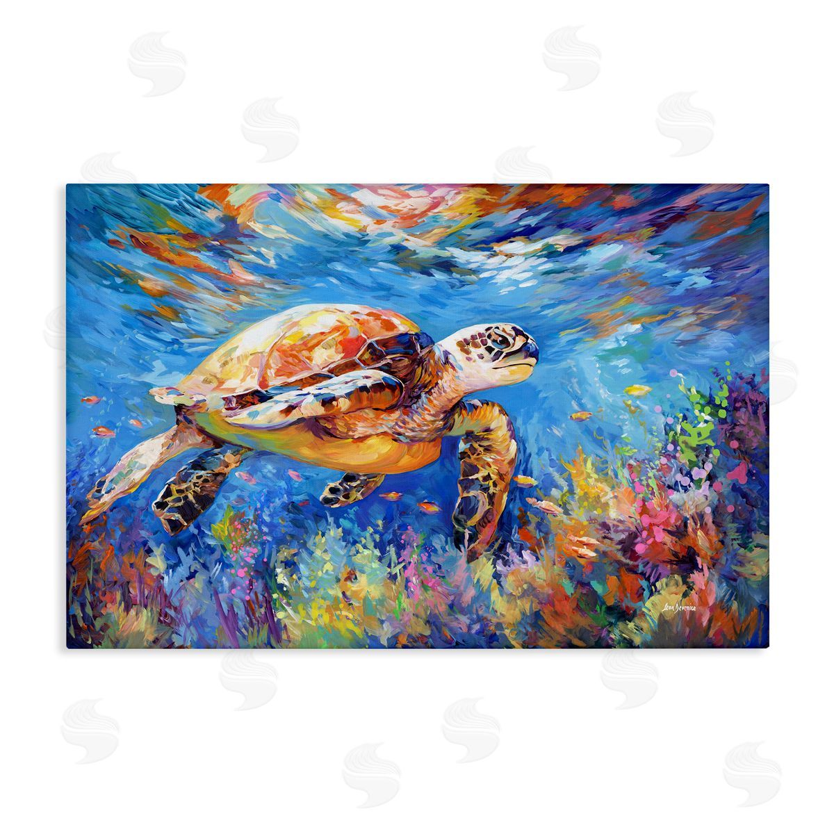 Sea Turtle's Adventure Canvas Wall Art, Home Decor by Leon Devenice
