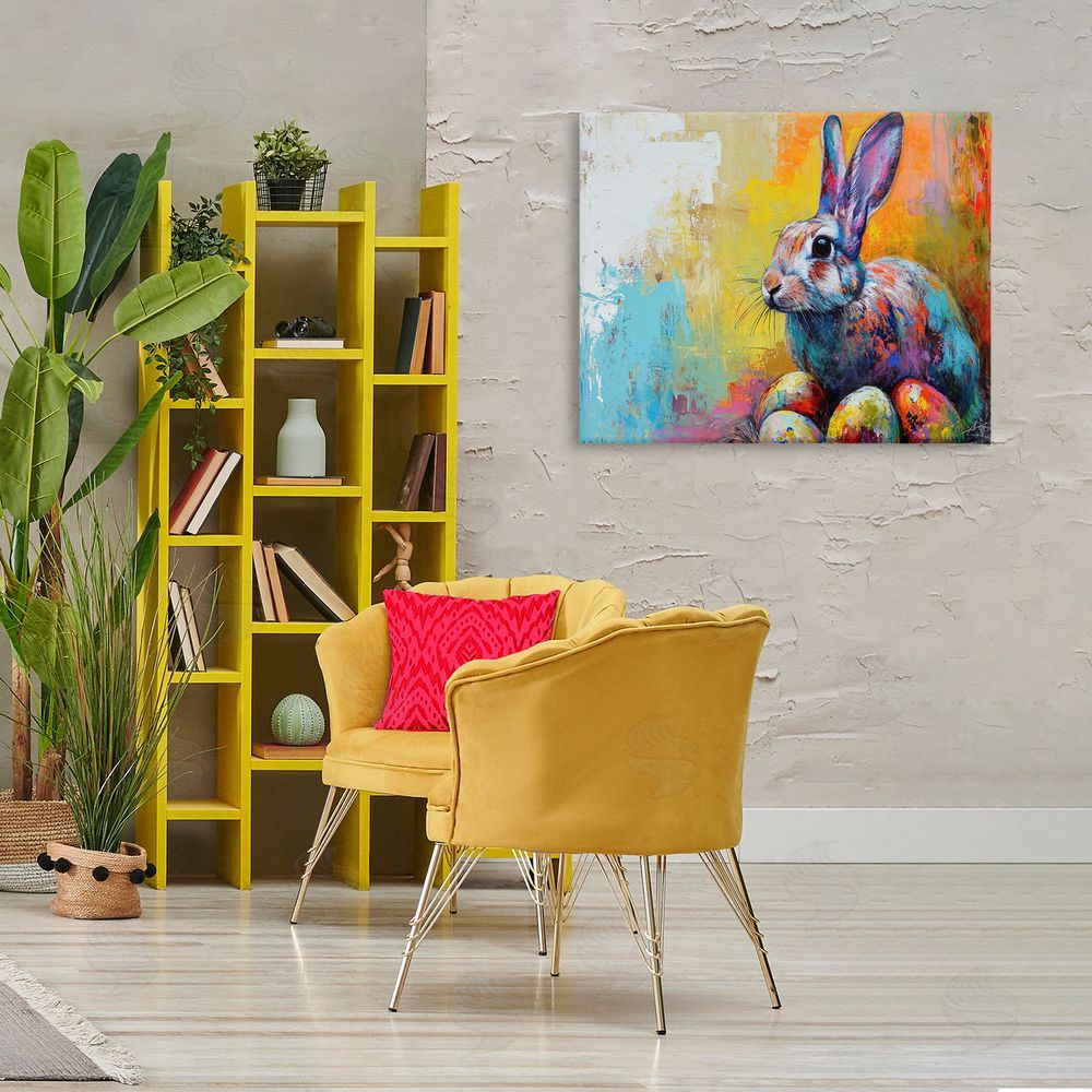 LSR Design Studio Easter Joy Abstract Canvas Wall Art Print in Room