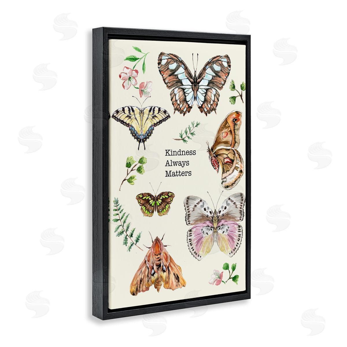 Kindness Matters Insects Black Floating Frame Canvas Wall Art, Home Decor by Melissa Hyatt