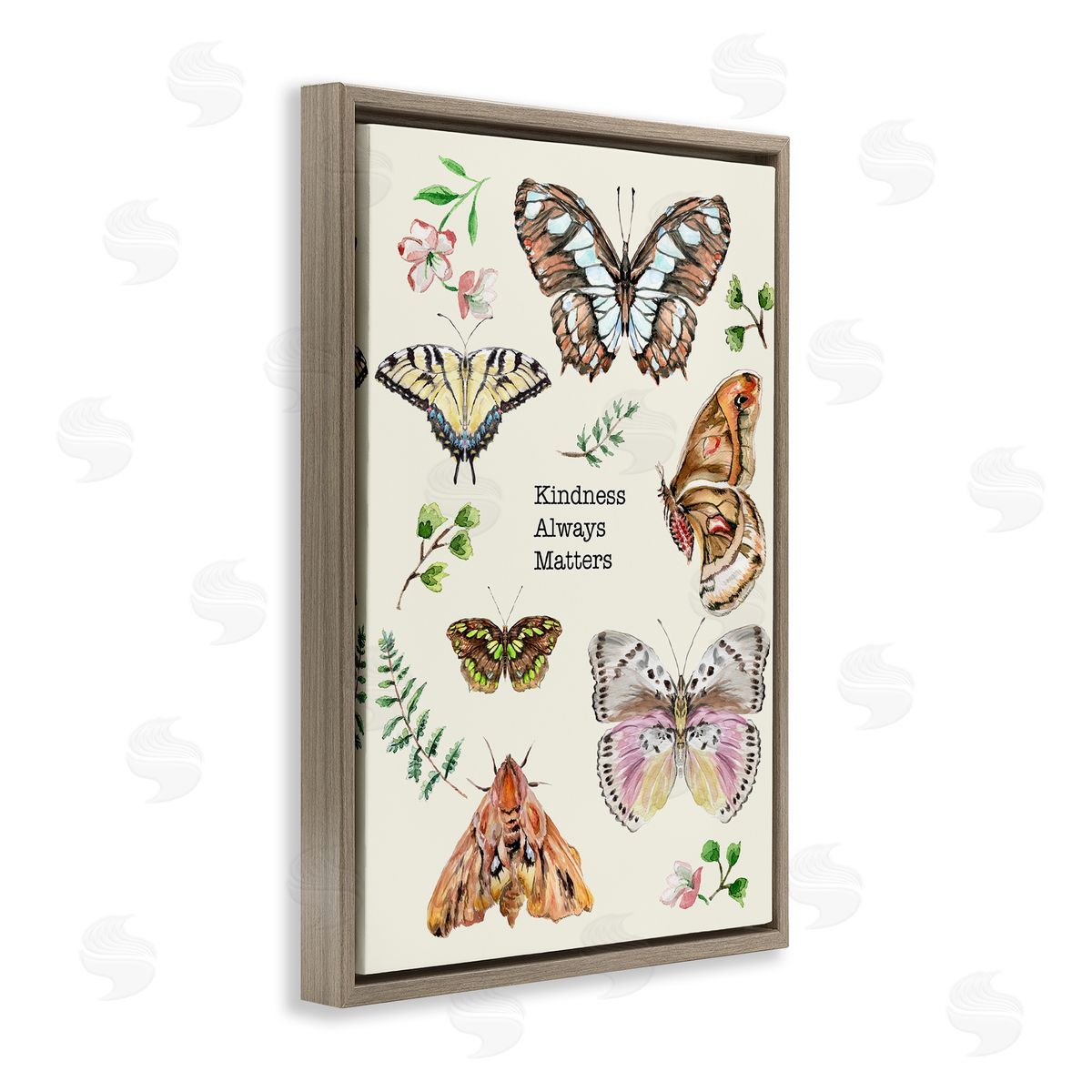 Kindness Matters Insects Brown Floating Frame Canvas Wall Art, Home Decor by Melissa Hyatt