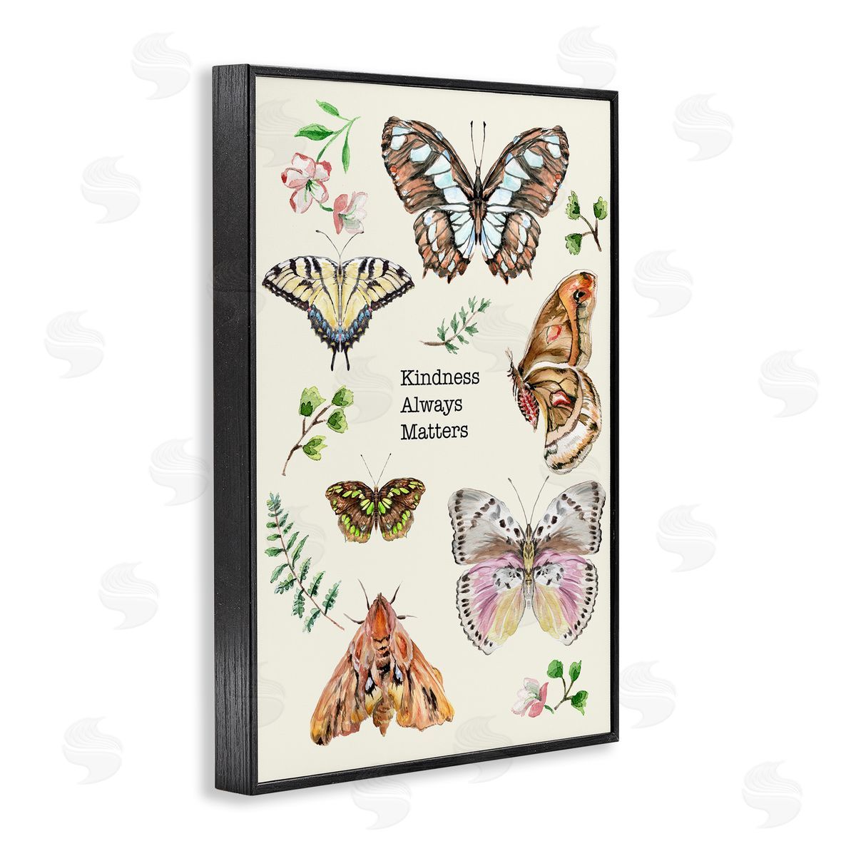 Kindness Matters Insects Black Frame Print Wall Art, Home Decor by Melissa Hyatt