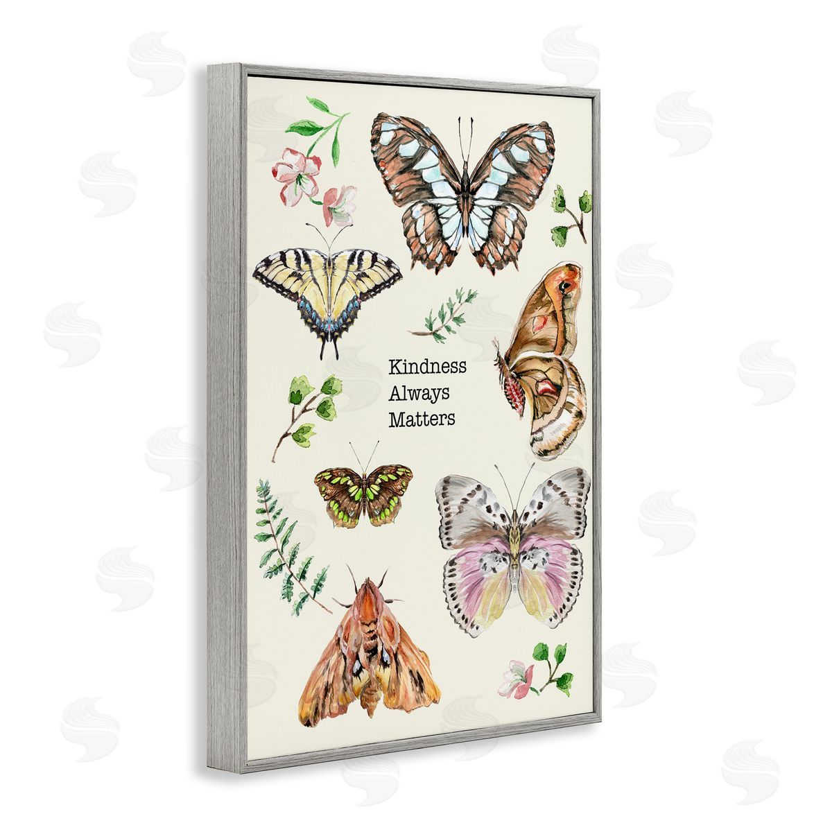 Kindness Matters Insects Grey Frame Print Wall Art, Home Decor by Melissa Hyatt