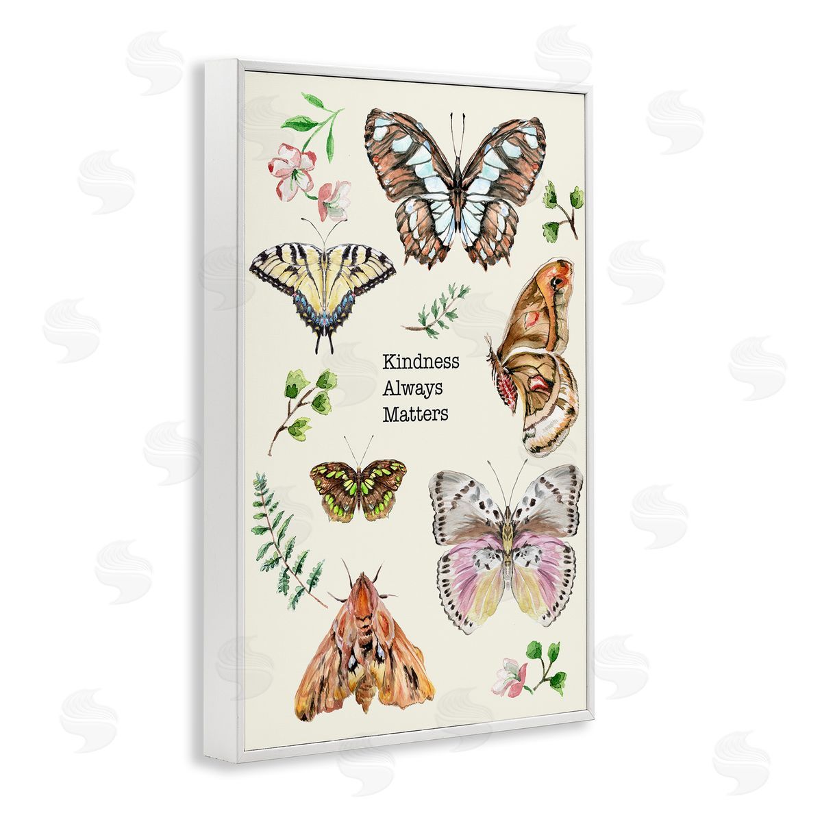 Kindness Matters Insects White Frame Print Wall Art, Home Decor by Melissa Hyatt