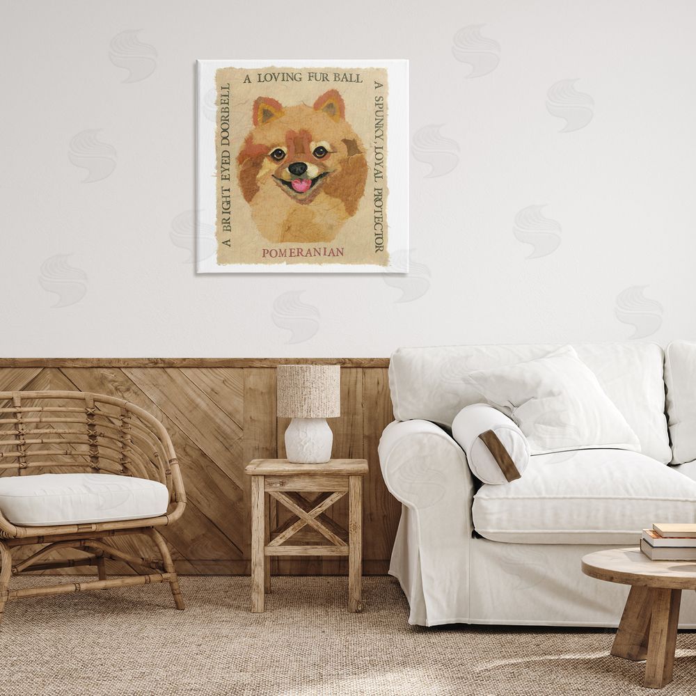 Nancy Overton Fun Pomeranian Pet Phrases Canvas Wall Art Print in Room