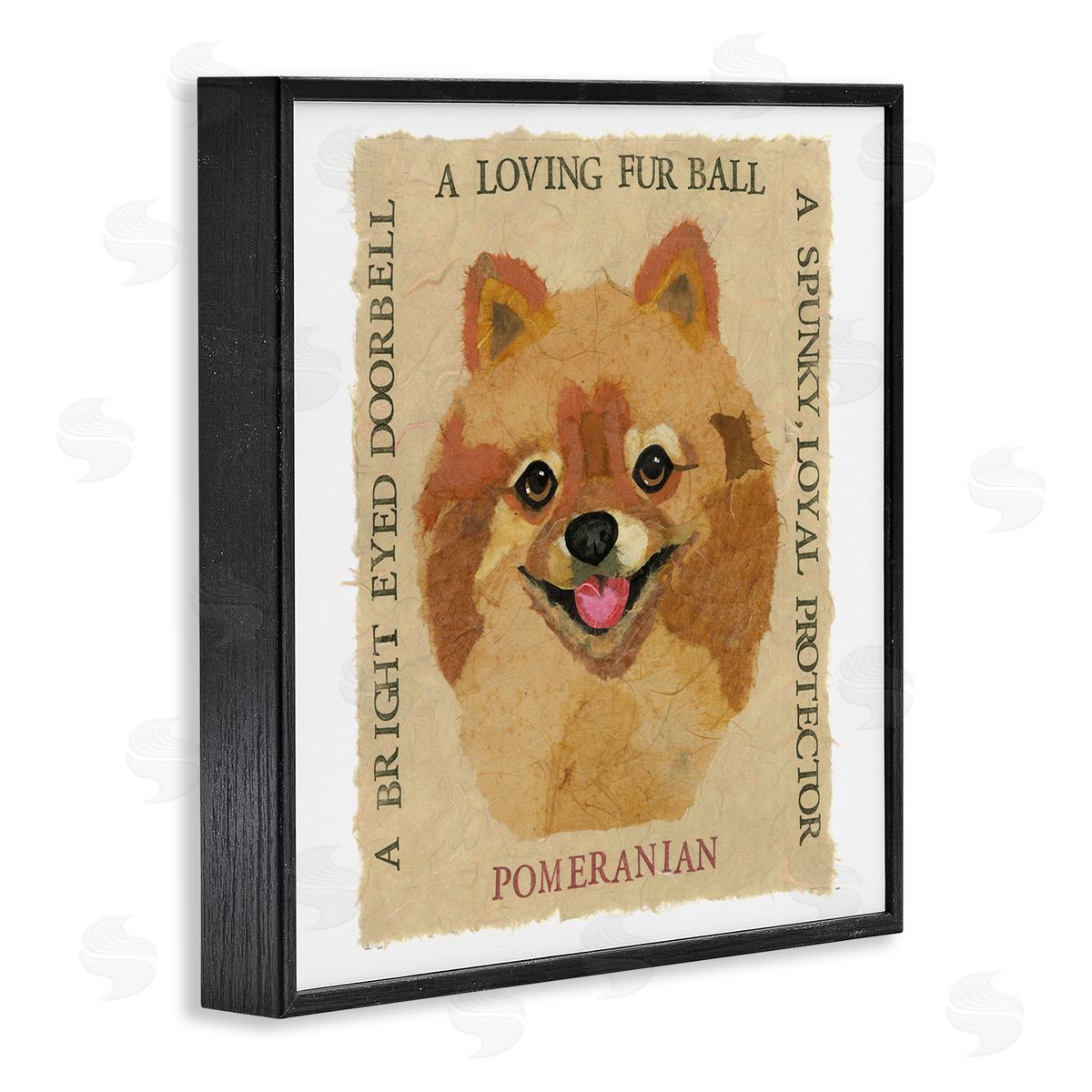 Nancy Overton Fun Pomeranian Pet Phrases Black Framed Giclee Wall Art Print