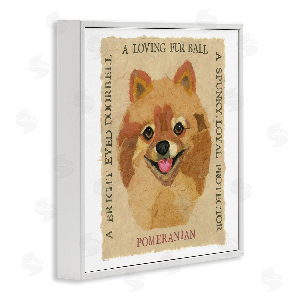 Nancy Overton Fun Pomeranian Pet Phrases White Framed Giclee Wall Art Print