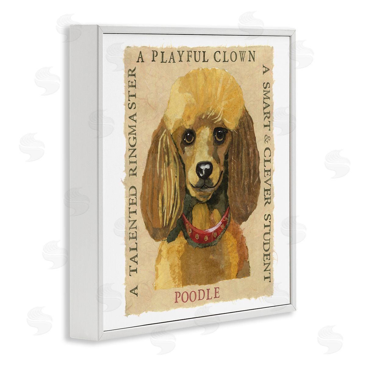 Nancy Overton Fun Poodle Pet Phrases White Framed Giclee Wall Art Print