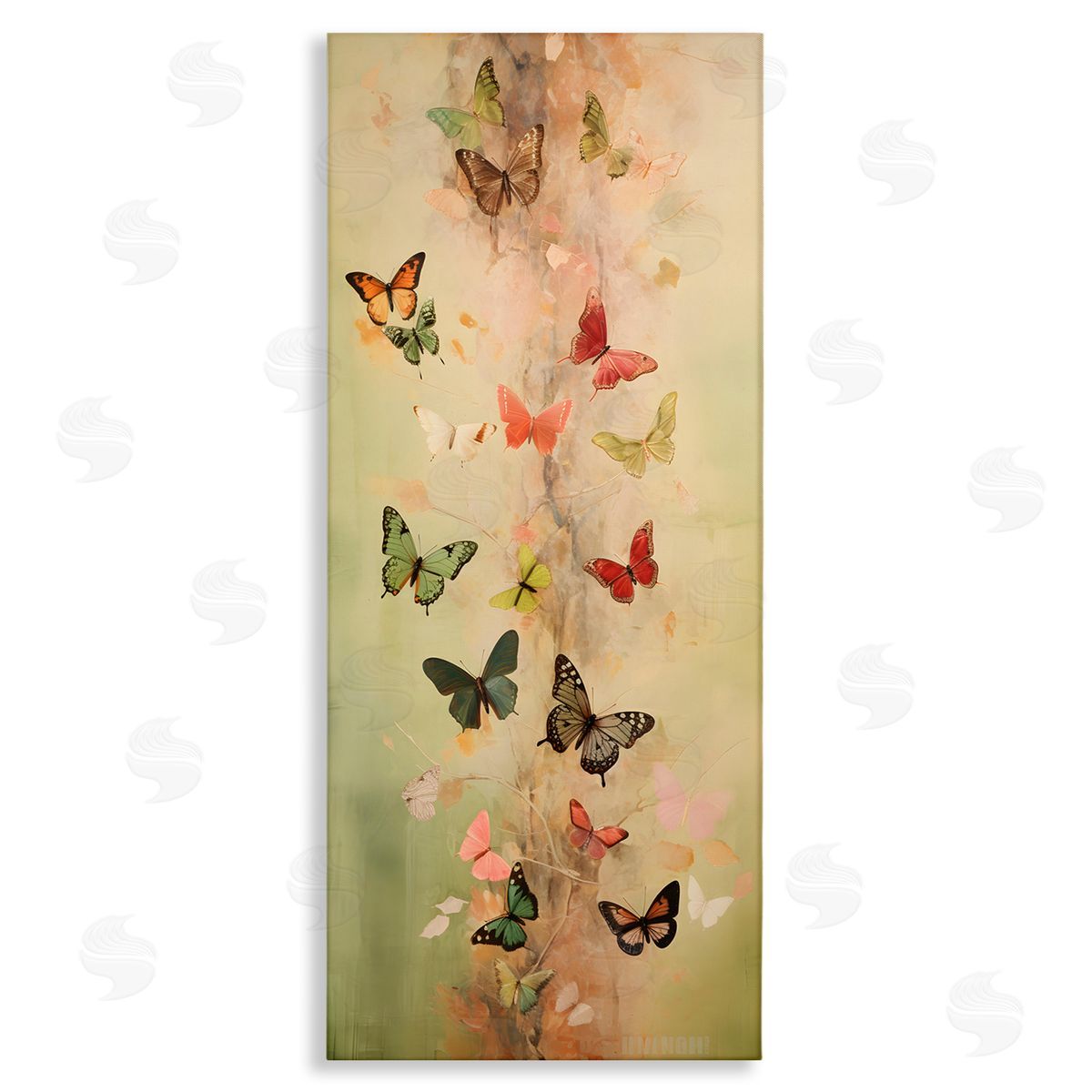 Neutral Butterfly Tower Canvas Wall Art, Home Decor by Petal Prints Design
