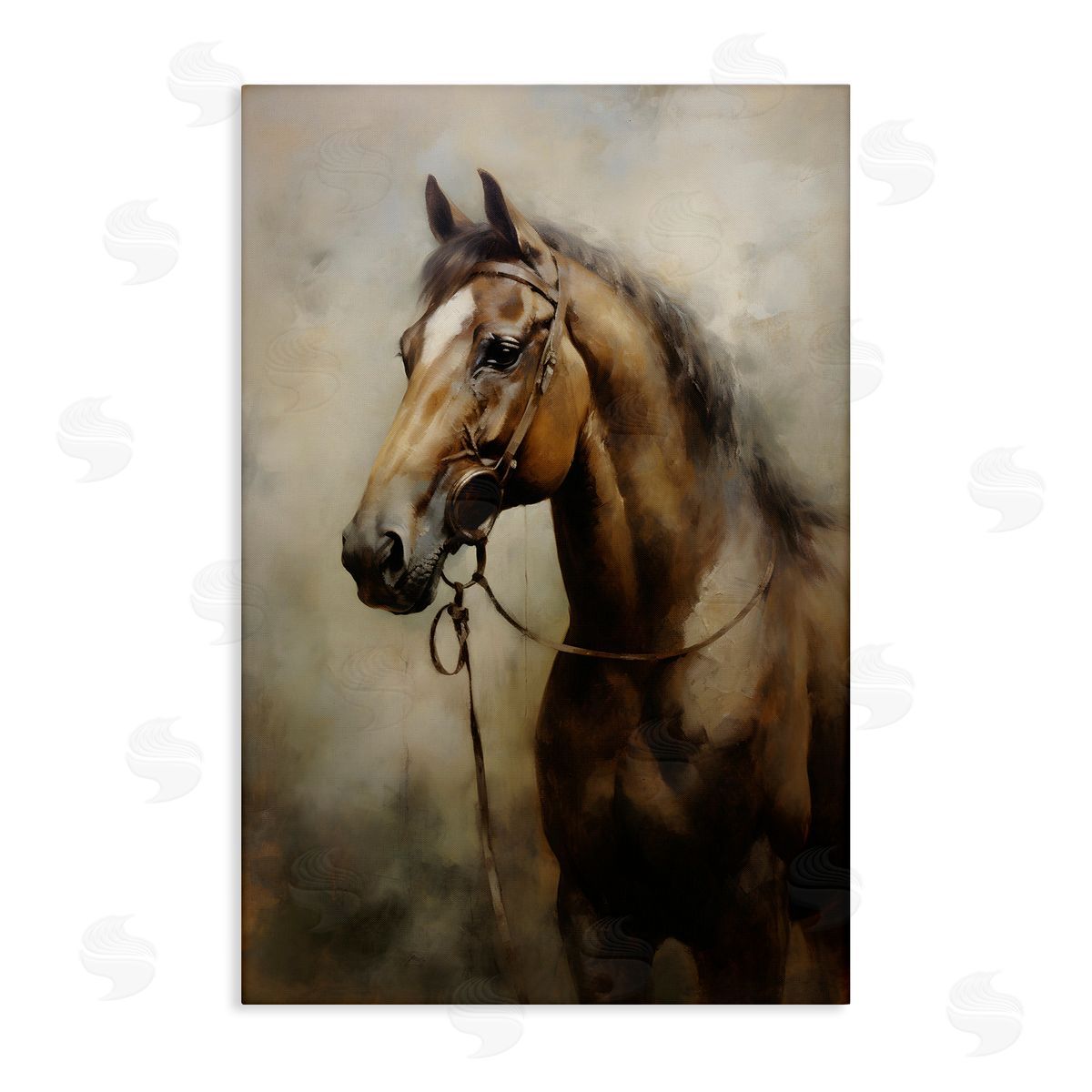 Brown Horse Portrait Canvas Wall Art, Home Decor by Petal Prints Design