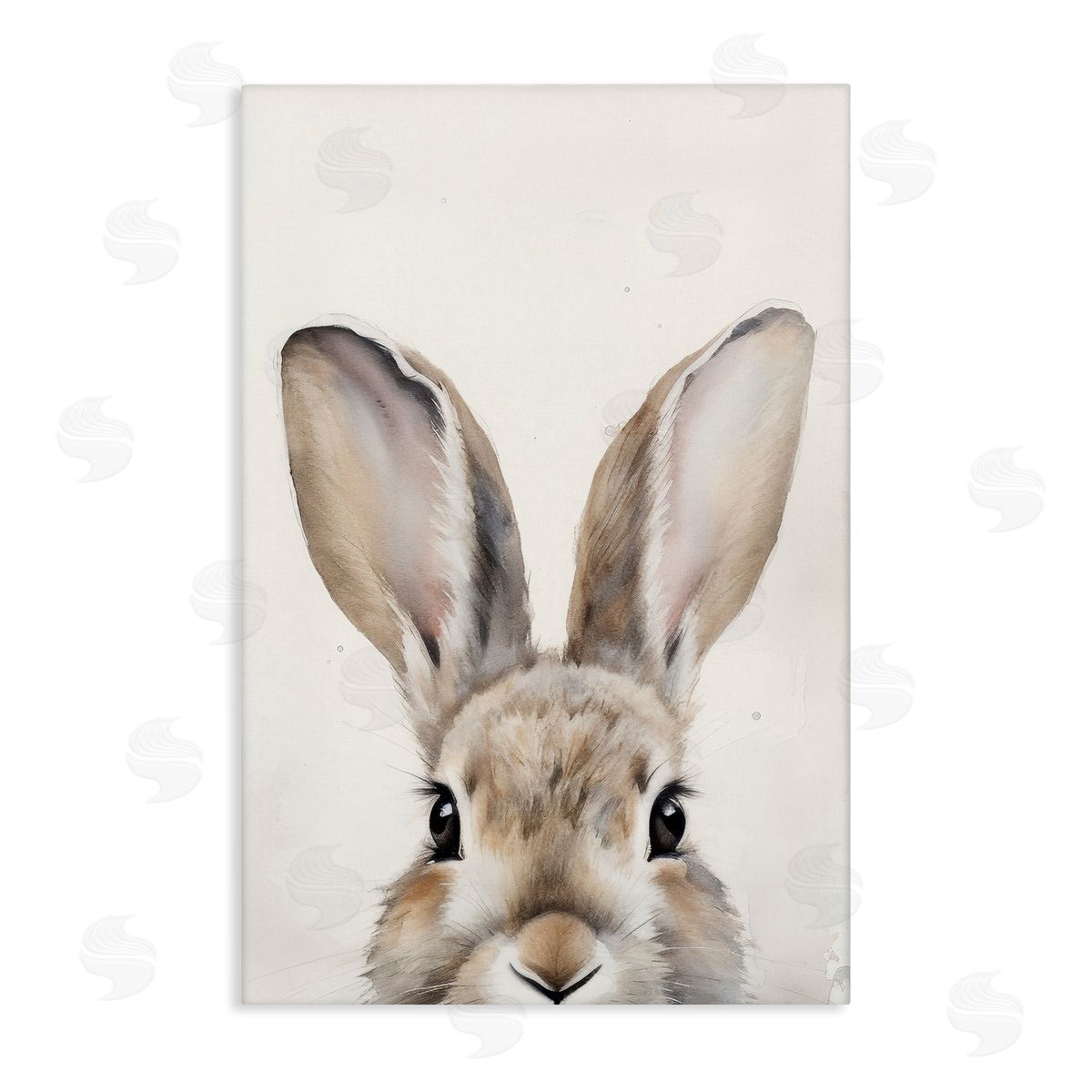 Peeking Rabbit Eyes Canvas Wall Art, Home Decor by Petal Prints Design