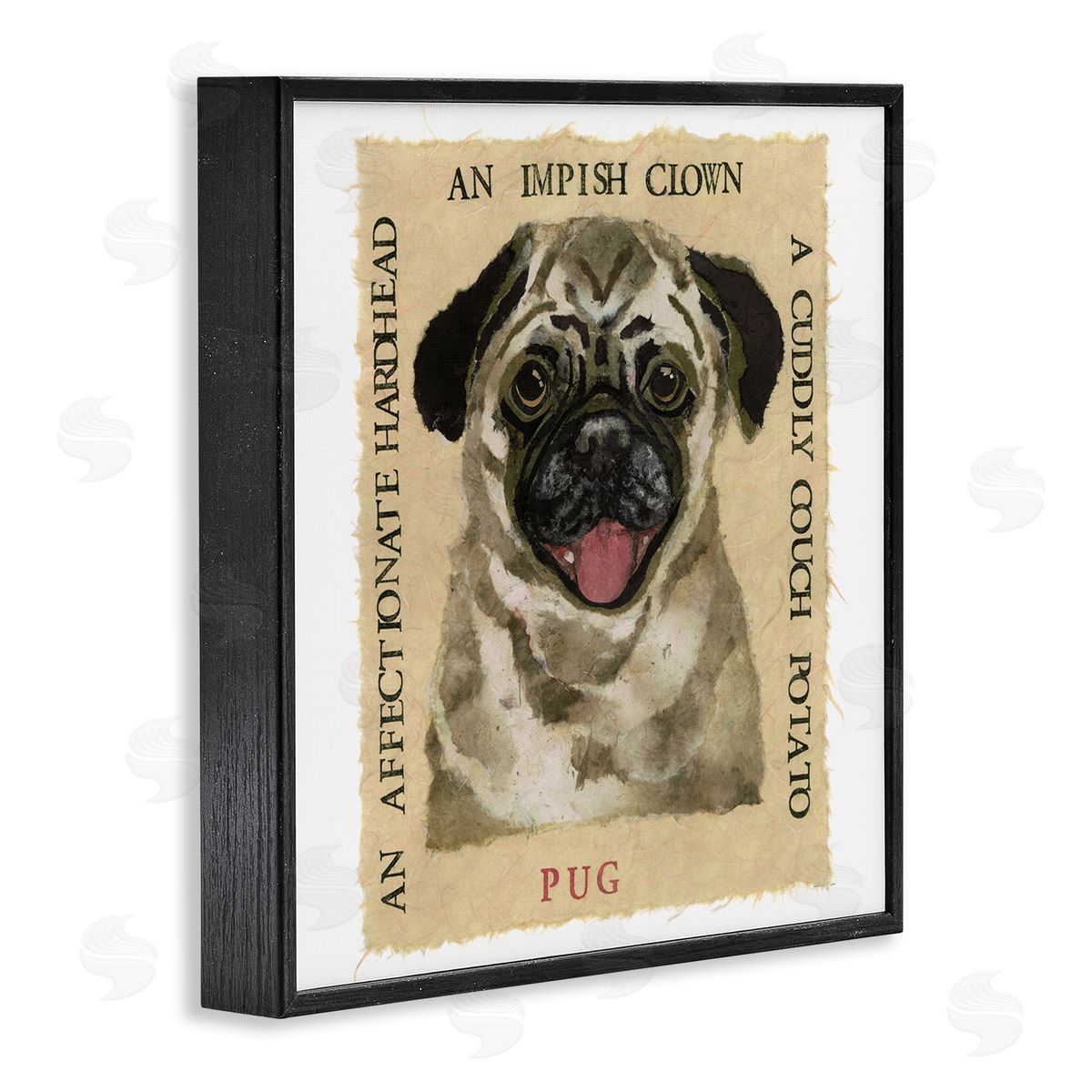 Nancy Overton Fun Pug Pet Phrases Black Framed Giclee Wall Art Print