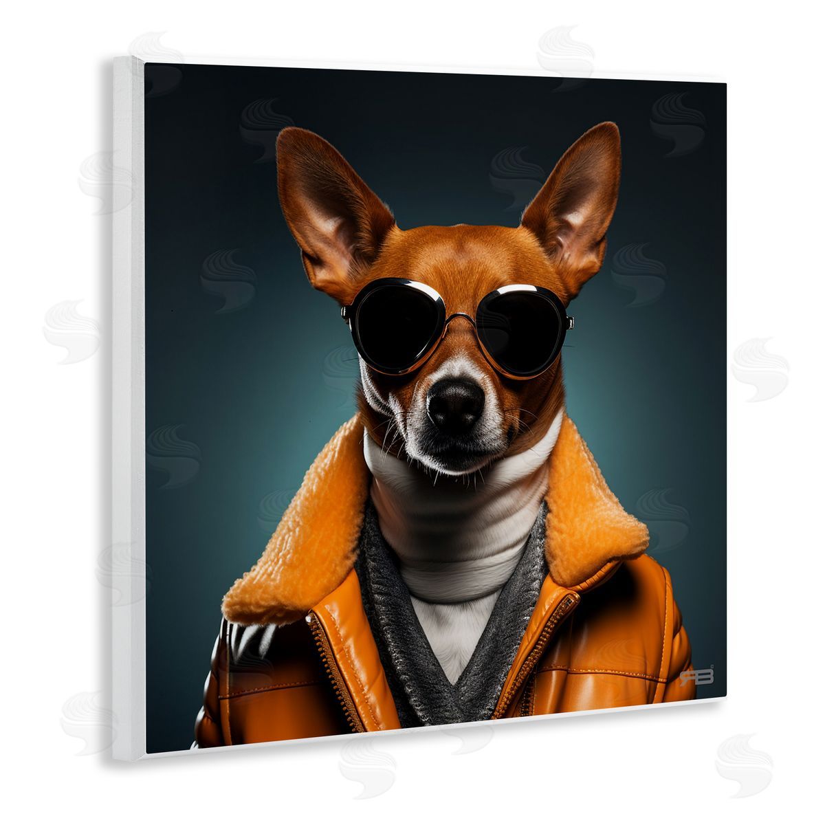Stylish Dog with Sunglasses Wood Plaque Wall Art, Home Decor by Roozbeh Bahramali