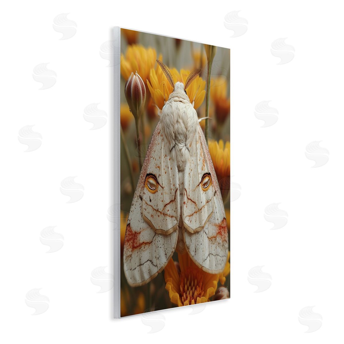 Delicate Luna Moth Wood Plaque Wall Art, Home Decor by Roozbeh Bahramali