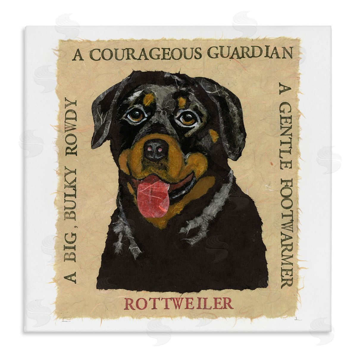 Nancy Overton Fun Rottweiler Pet Phrases Canvas Wall Art Print