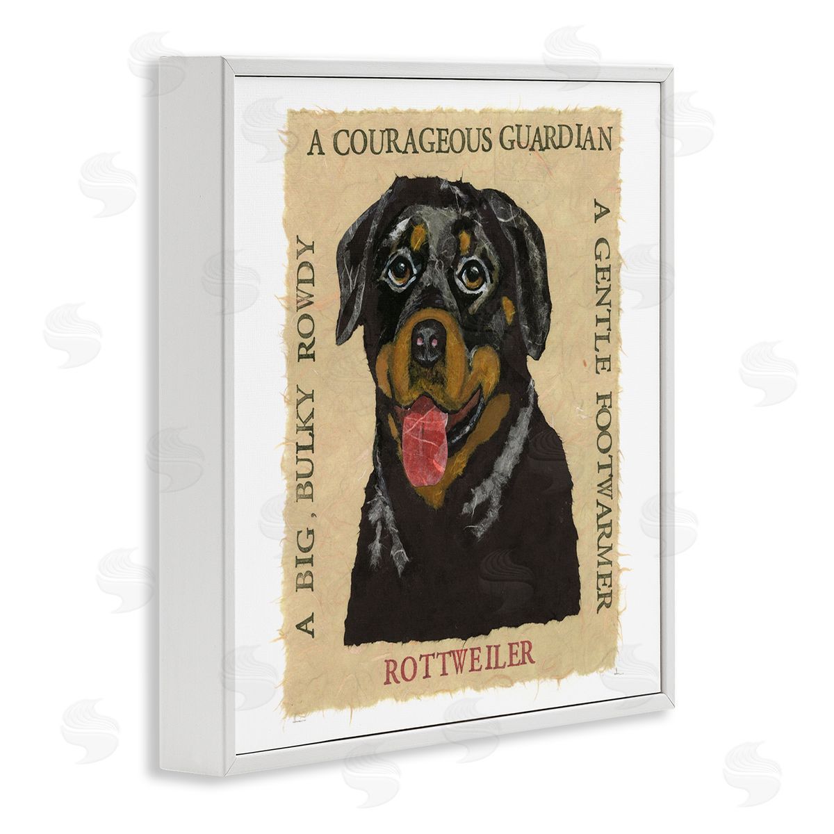 Nancy Overton Fun Rottweiler Pet Phrases White Framed Giclee Wall Art Print