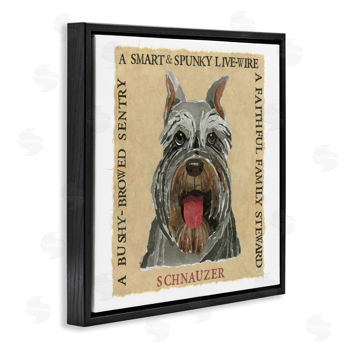 Nancy Overton Fun Schnauzer Pet Phrases Black Floating Frame Canvas Wall Art Print