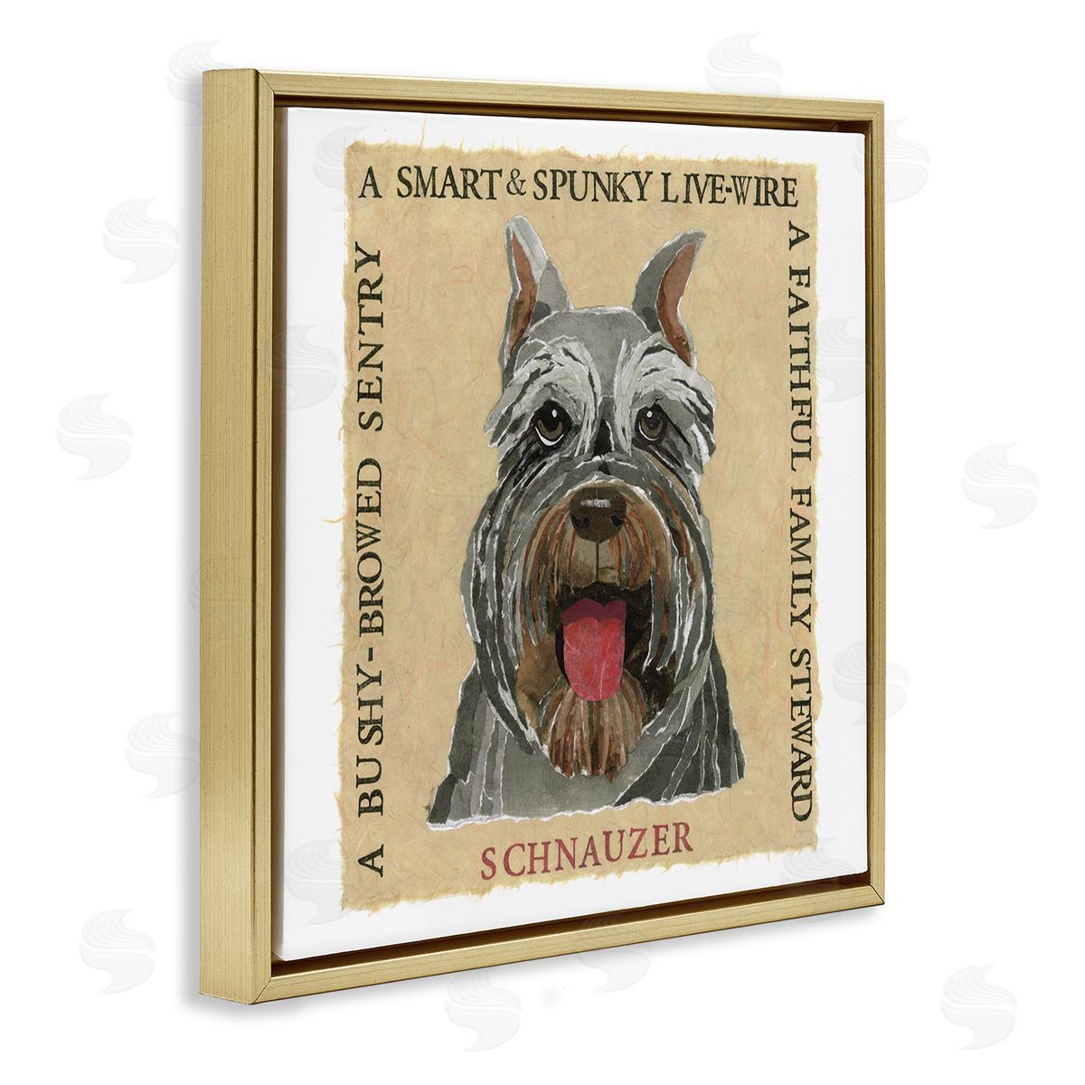 Nancy Overton Fun Schnauzer Pet Phrases Gold Floating Frame Canvas Wall Art Print