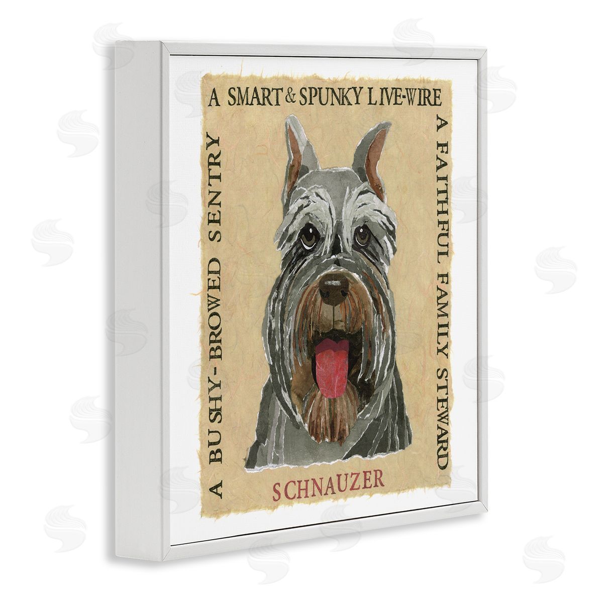 Nancy Overton Fun Schnauzer Pet Phrases White Framed Giclee Wall Art Print