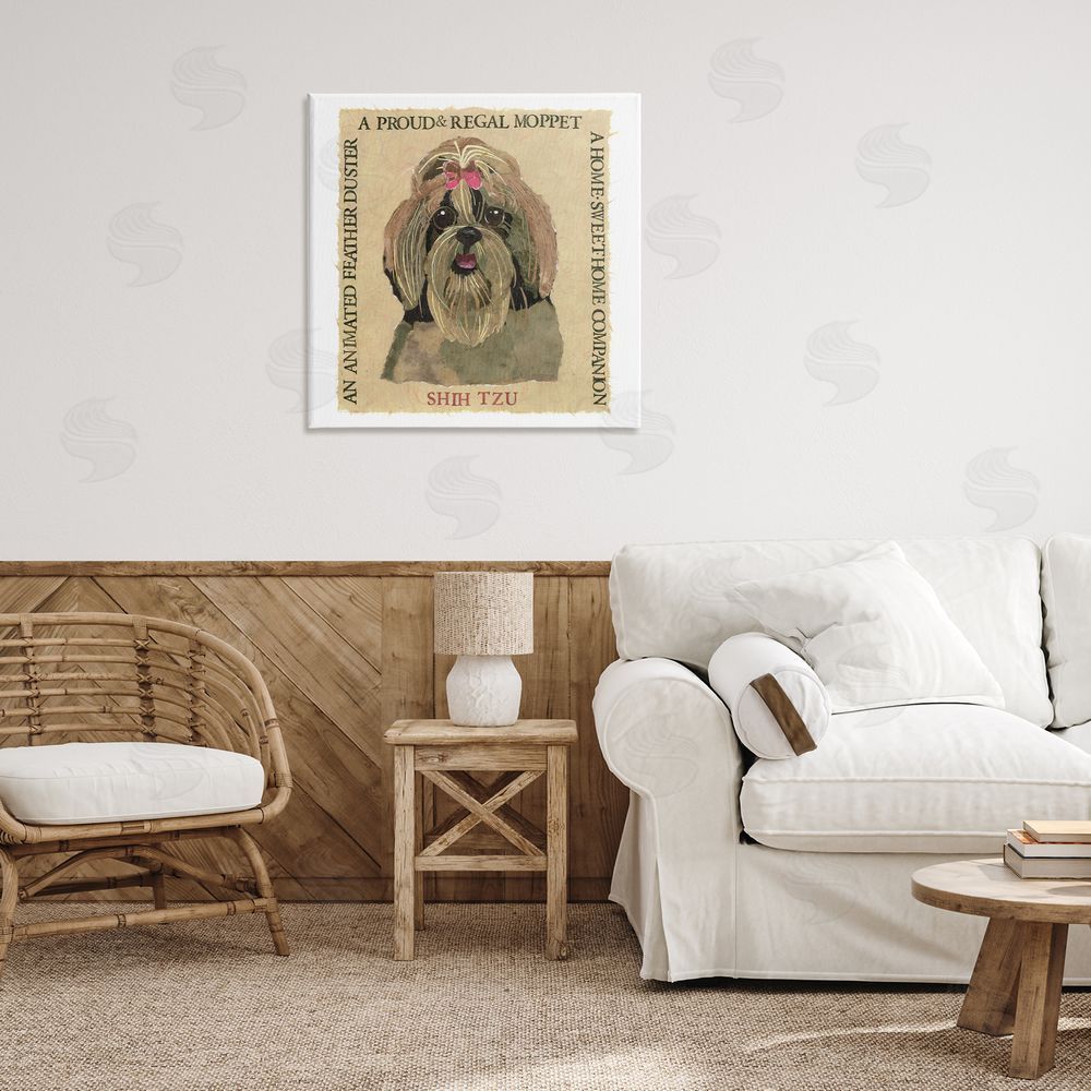 Nancy Overton Fun Shih Tzu Pet Phrases Canvas Wall Art Print in Room