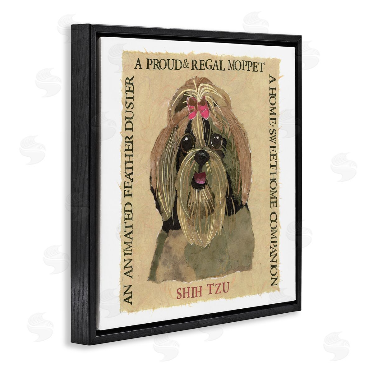 Nancy Overton Fun Shih Tzu Pet Phrases Black Floating Frame Canvas Wall Art Print