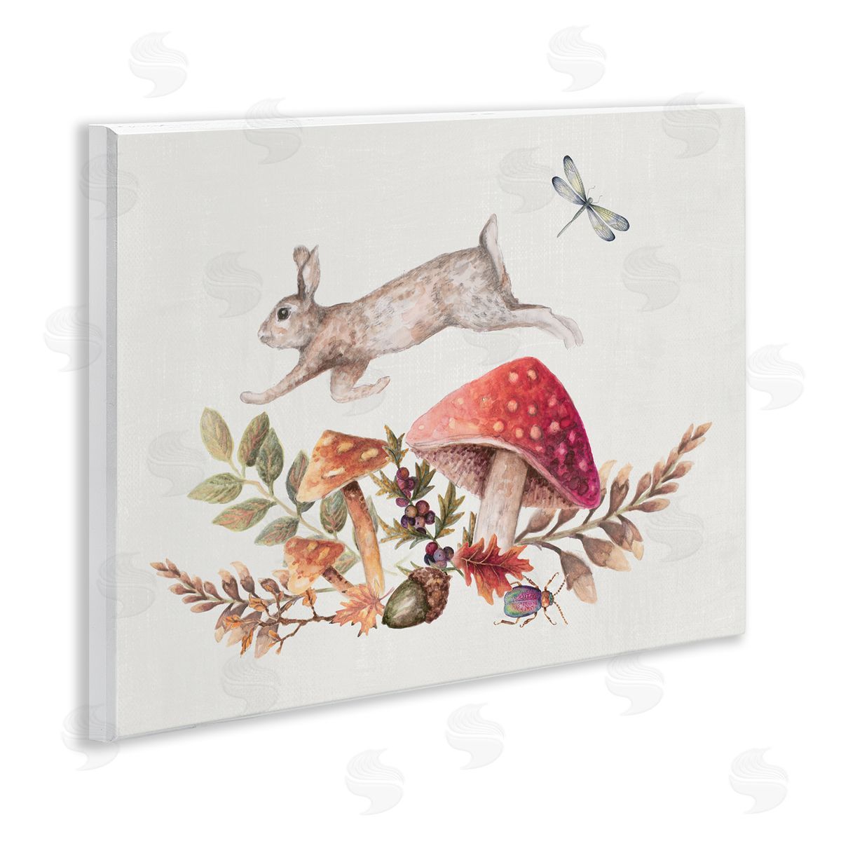 Rustic Botanicals and Hare Wood Plaque Wall Art, Home Decor by Janice Gaynor