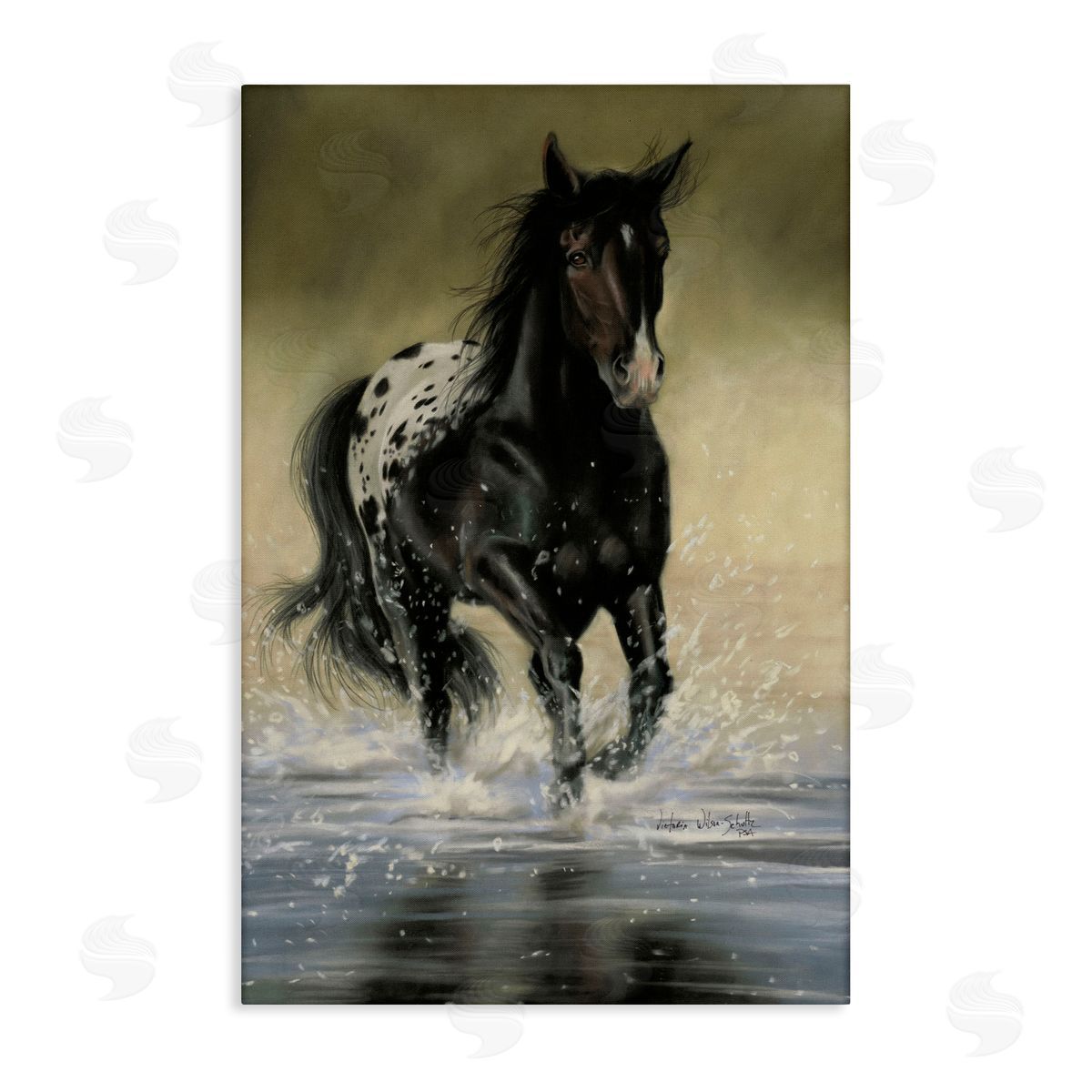 Splashing Galloping Horse Canvas Wall Art, Home Decor by Victoria Schultz