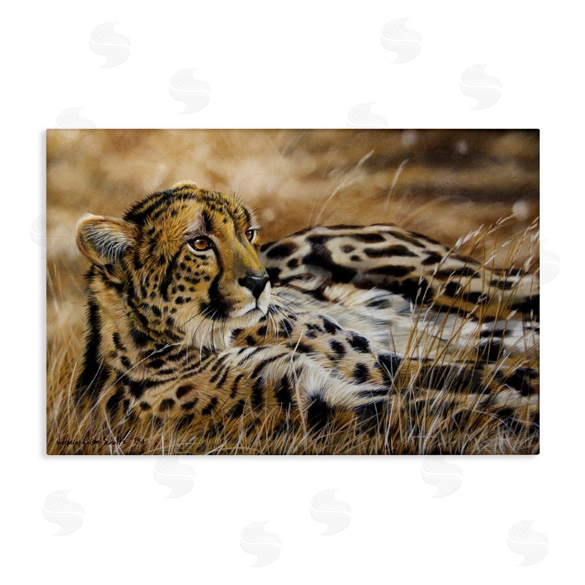 Relaxing Leopard Scenery Canvas Wall Art, Home Decor by Victoria Schultz