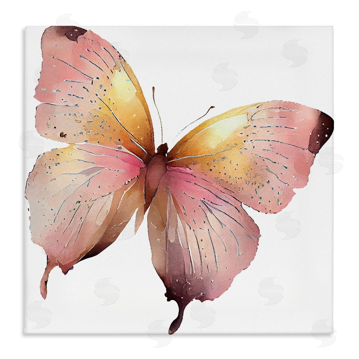 Birch & Ink Chic Pink Butterfly Canvas Wall Art Print