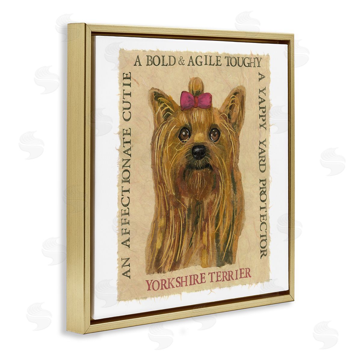 Nancy Overton Fun Yorkshire Terrier Phrases Gold Floating Frame Canvas Wall Art Print
