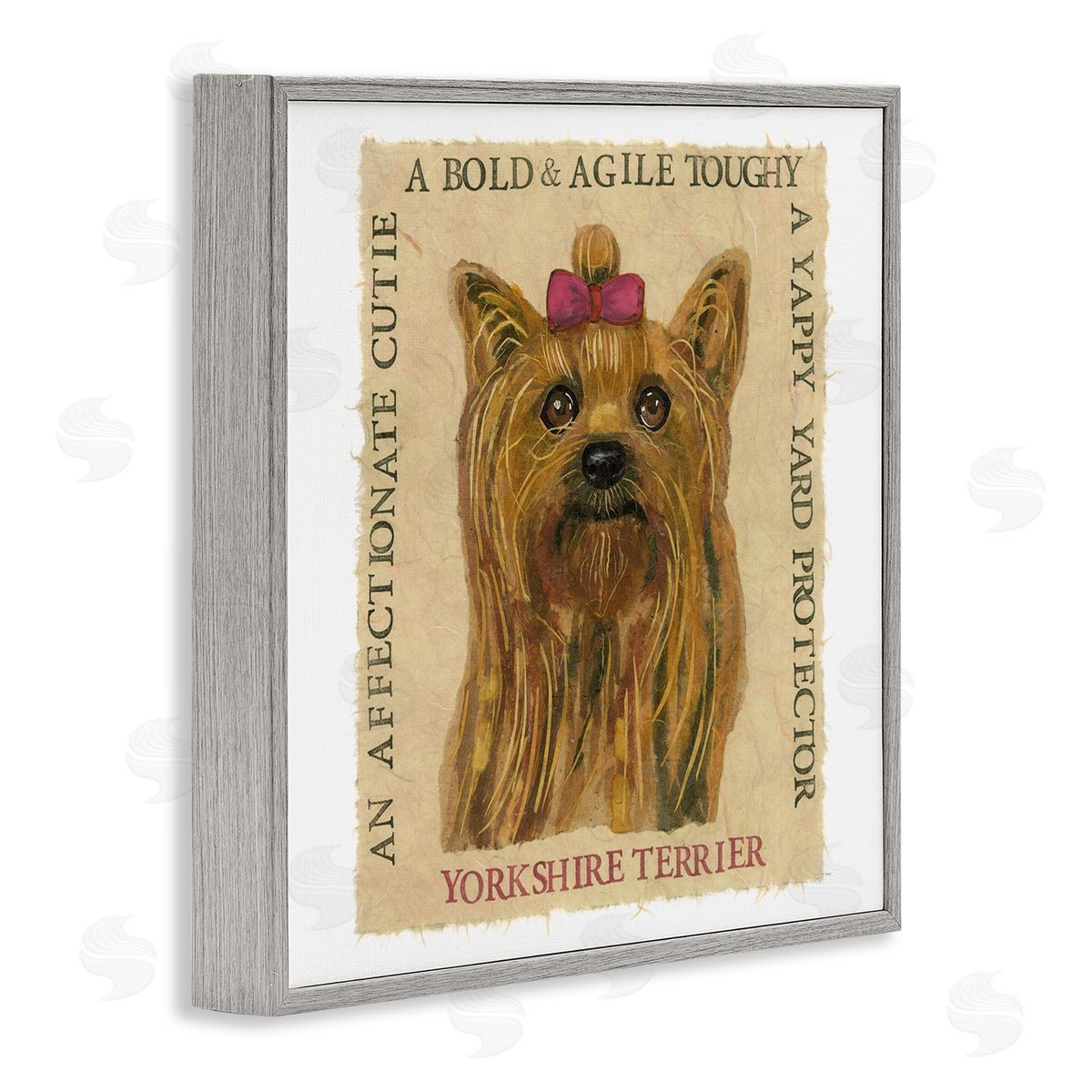 Nancy Overton Fun Yorkshire Terrier Phrases Gray Framed Giclee Wall Art Print