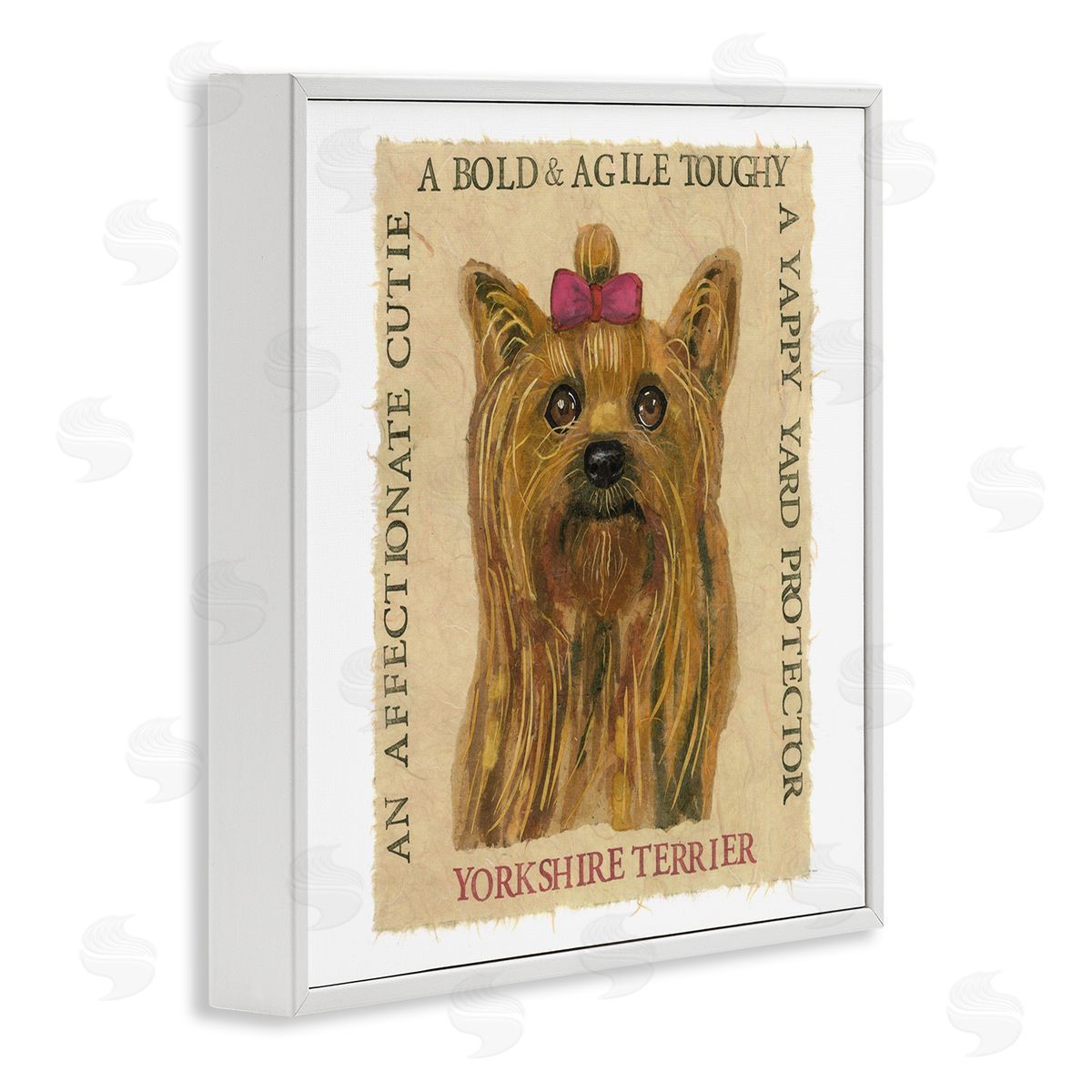 Nancy Overton Fun Yorkshire Terrier Phrases White Framed Giclee Wall Art Print