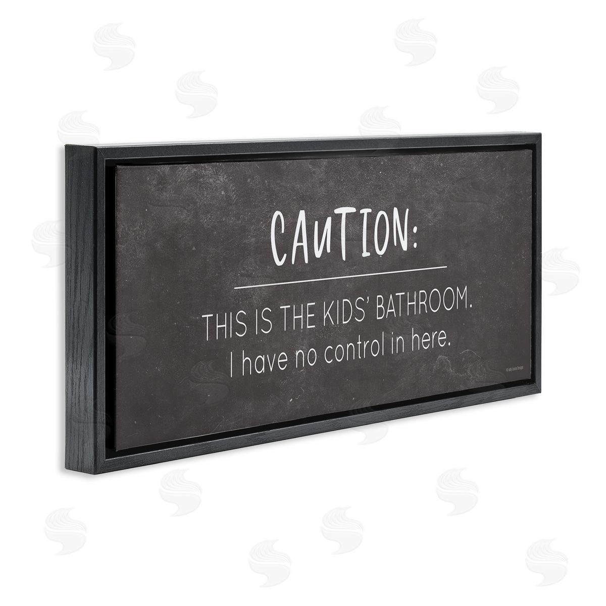 No Control Here Bathroom Black Floating Frame Canvas Wall Art, Home Decor by Lady Louise Designs