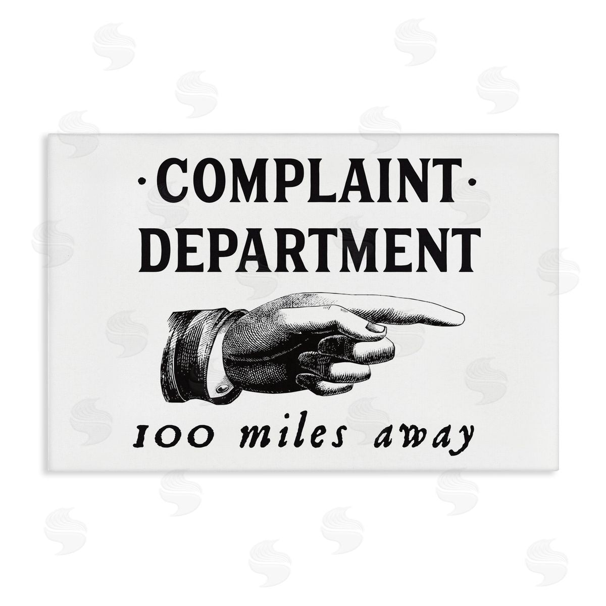 Complaint Department Pointing Canvas Wall Art, Home Decor by Lettered and Lined