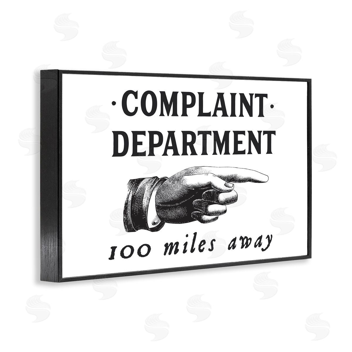 Complaint Department Pointing Black Frame Print Wall Art, Home Decor by Lettered and Lined
