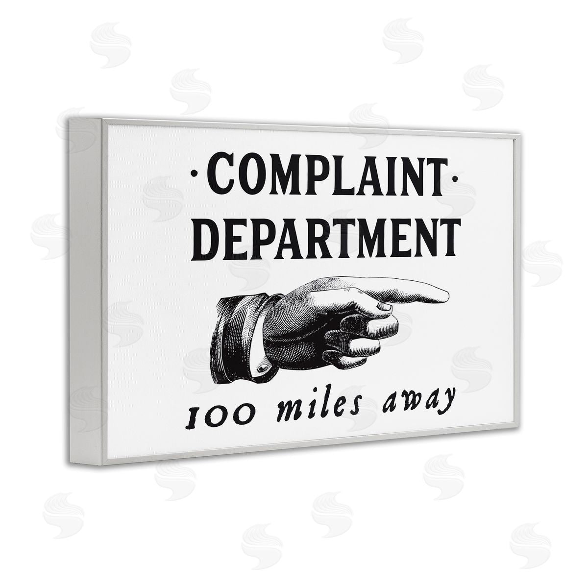 Complaint Department Pointing White Frame Print Wall Art, Home Decor by Lettered and Lined