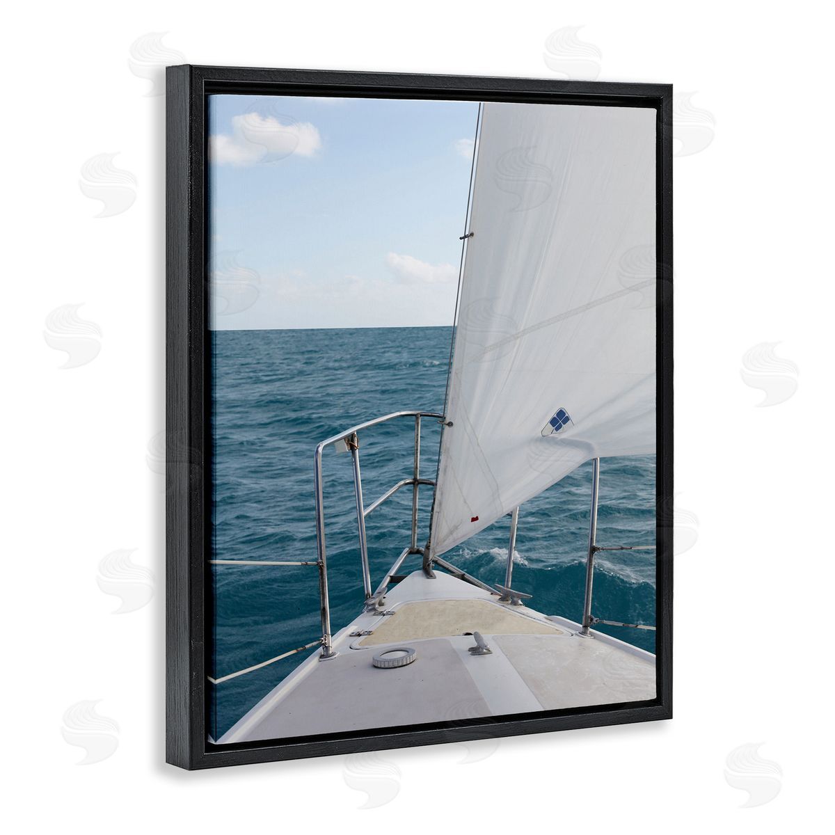 Susan Bryant Ship Bow View Black Floating Frame Canvas Wall Art Print