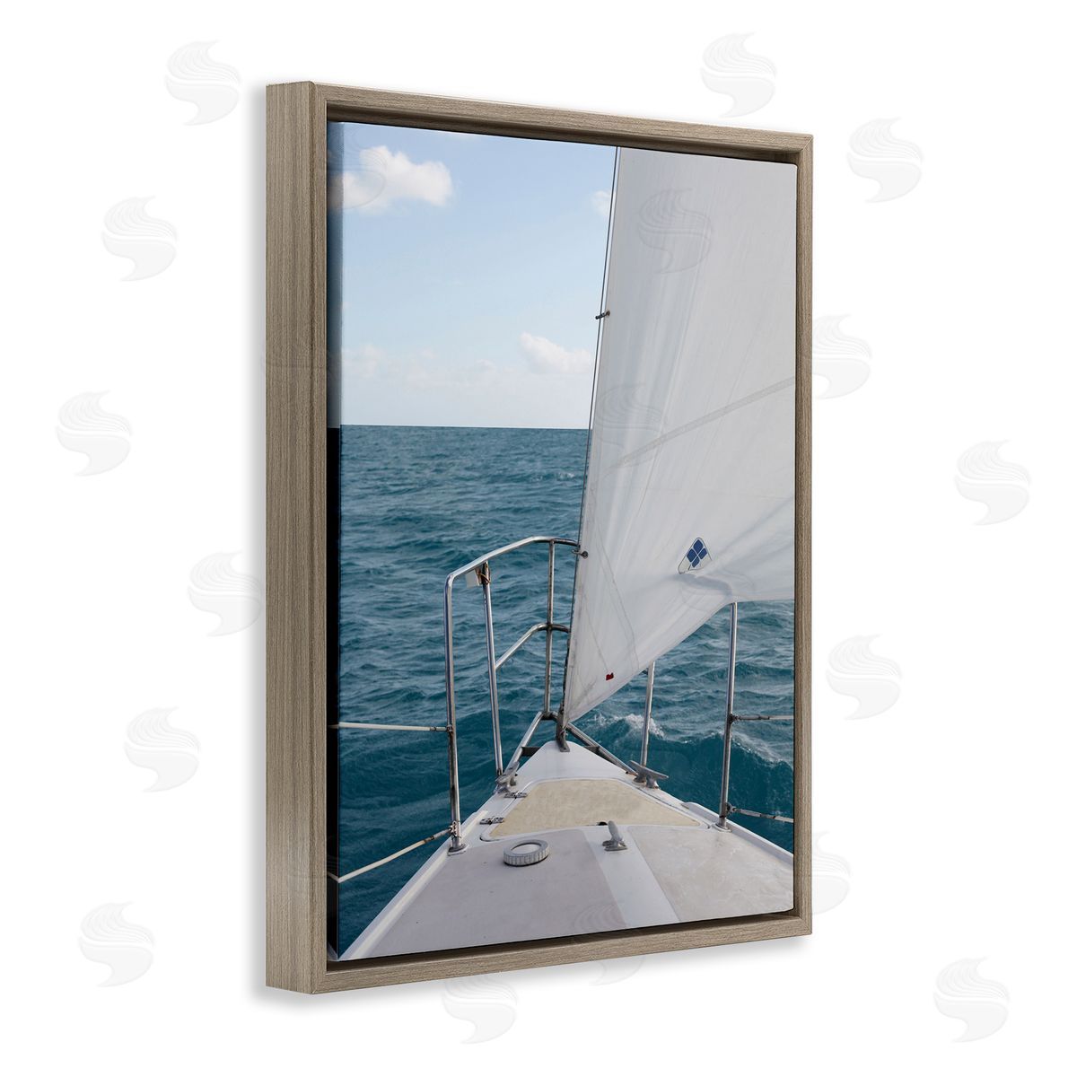 Susan Bryant Ship Bow View Brown Floating Frame Canvas Wall Art Print