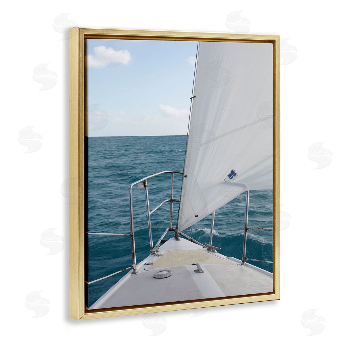 Susan Bryant Ship Bow View Gold Floating Frame Canvas Wall Art Print